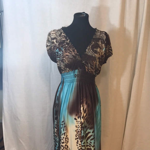 Plus size Maxi Dress Blue or Grey - Picture 2 of 6